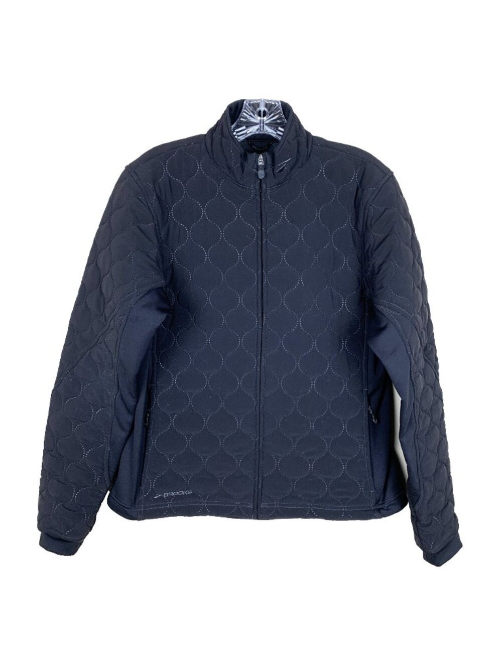 Brooks Womens L Quilted Running Jacket Shelter Technology Black Pockets‎ Casual